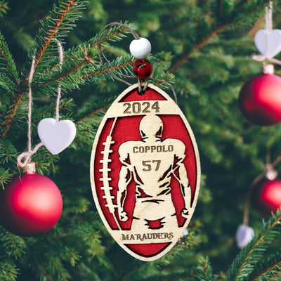 Marauder Football Player 2024 Ornament - Laser Engraved