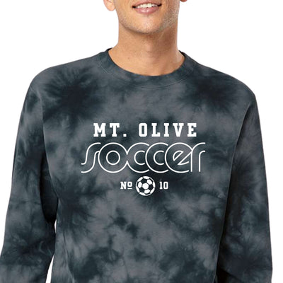 MOUNT OLIVE SOCCER RETRO TIE DYE CREW NECK SWEATSHIRT | Adult and Youth