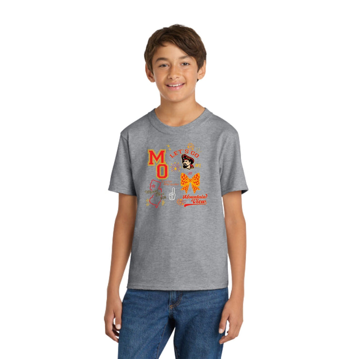 Mountain View - Youth Cotton Gray Short Sleeve