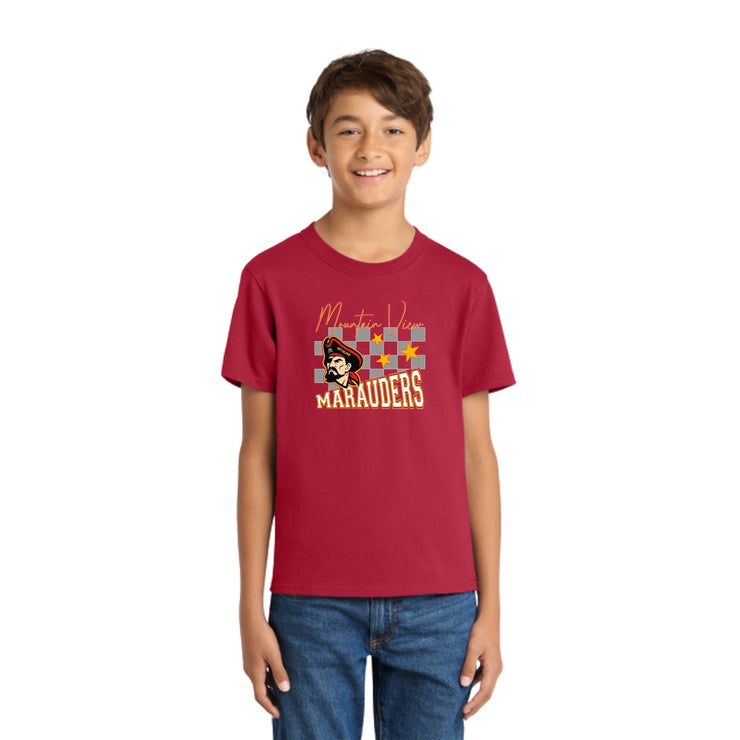 Mountain View - Youth Cotton Red Short Sleeve