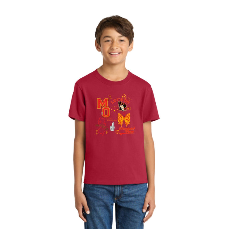 Mountain View - Youth Cotton Red Short Sleeve