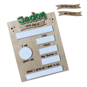 Personalized Wooden School Milestone Sign with Dry Erase Sections – First Day, Last Day & 100th Day Interchangeable Titles