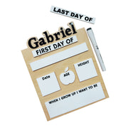 Personalized Acrylic Dry Erase First & Last Day School Sign - Area For Grade or Year