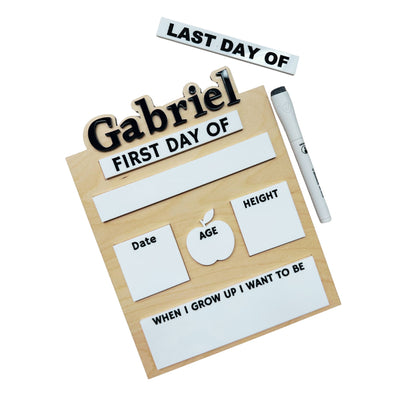 Personalized Acrylic Dry Erase First & Last Day School Sign - Area For Grade or Year
