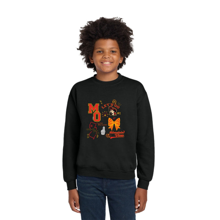 Mountain View - Youth Crew Neck Black Sweatshirt