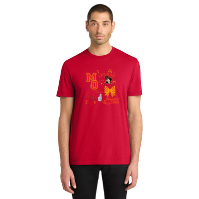 Mountain View - Adult Unisex Cotton T-Shirt - Red