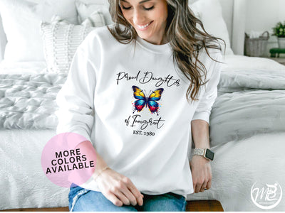 Proud Daughter of an Immigrant - Latina Power Sweatshirt - Hispanic Heritage - Colombian