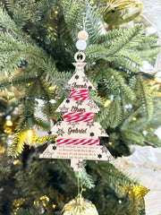 Kid Height Tree Ornament - Laser Engraved