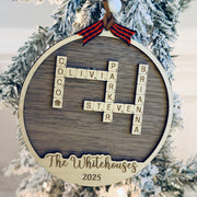 Tile Ornament Wood Ornament - Laser Engraved