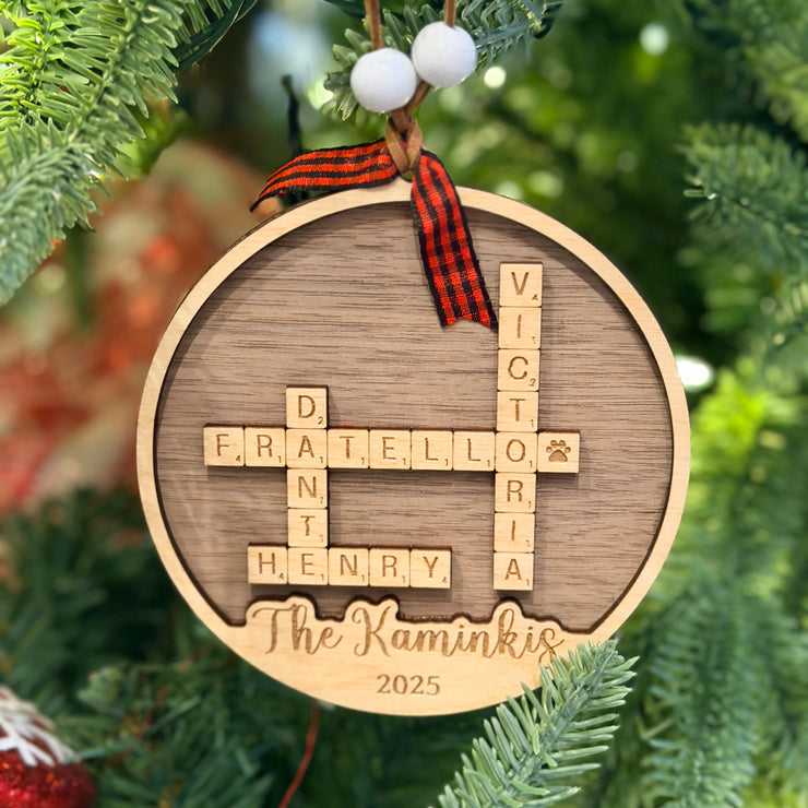 Tile Ornament Wood Ornament - Laser Engraved