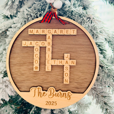 Tile Ornament Wood Ornament - Laser Engraved