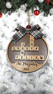 Tile Ornament Wood Ornament - Laser Engraved