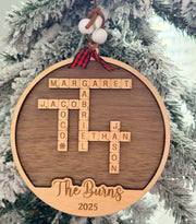 Tile Ornament Wood Ornament - Laser Engraved