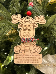 Rudolph Kid Height Ornament Ornament - Laser Engraved