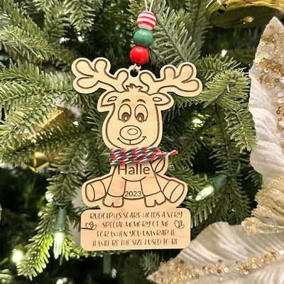 Rudolph Kid Height Ornament Ornament - Laser Engraved