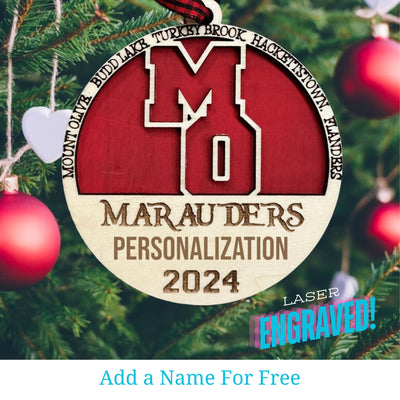 Mount Olive Marauder Ornament - Laser Engraved Wood Ornament