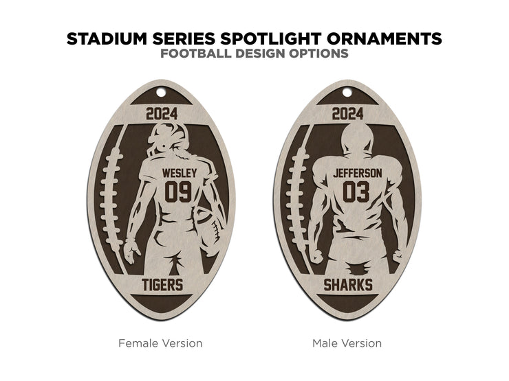 Football Female Player 2024 Ornament - Laser Engraved