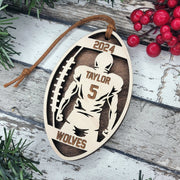 Football Player 2024 Ornament - Laser Engraved