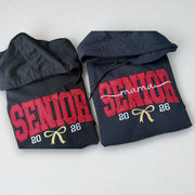 Senior 2026 HOODED Sweatshirt – Custom Glitter or Cotton – Matching Mom Shirt Available