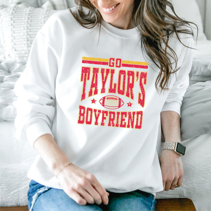 2024 Travis and Taylor Super bowl Merch (5 Styles)| White Crewneck Sweater