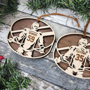 Hockey Player Spotlight 2024 Ornament - Laser Engraved