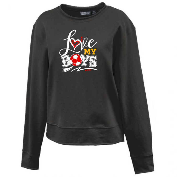 Love My Boys Ladies Roll Edge Sweatshirt | Ladies