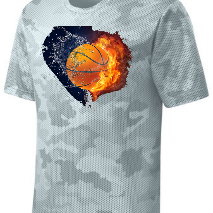 BASKETBALL WATER AND FIRE FLAMES PERFORMANCE SHIRT | ADULT