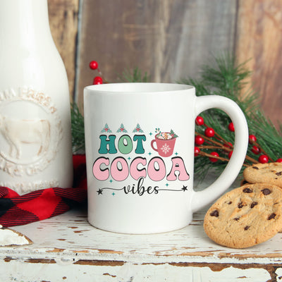 Hot Cocoa Vibes Retro Mug | Christmas Mug