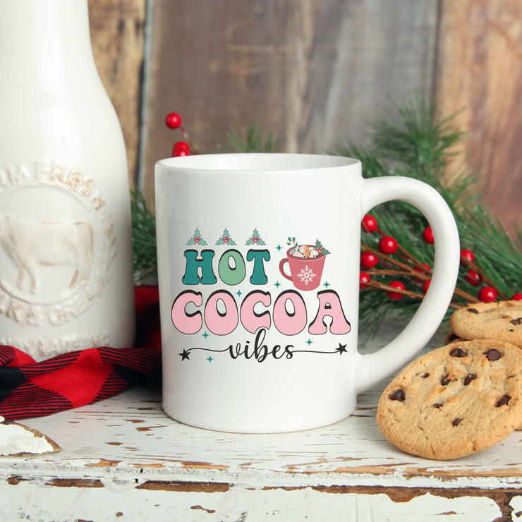 Hot Cocoa Vibes Retro Mug | Christmas Mug