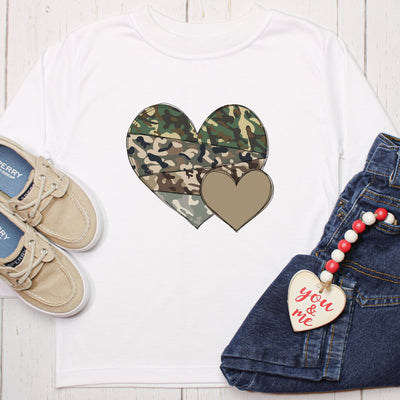 Valentines Day Camouflage Tan Heart