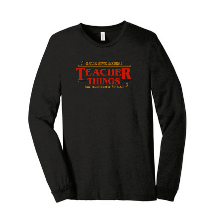 Teacher Things inspired by Stranger Things Cotton Short Sleeve Crew T-Shirt | Adult Shirts