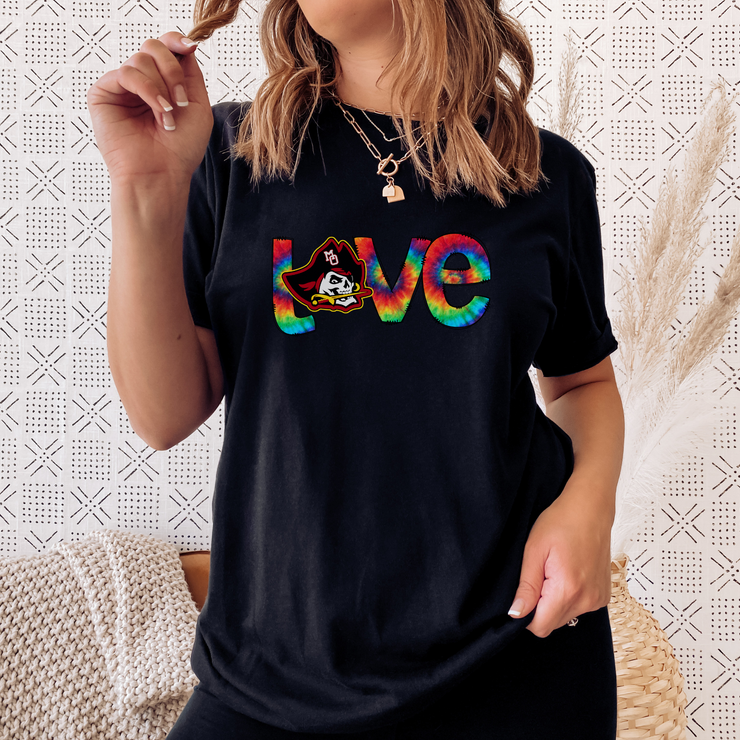 Marauder PRIDE "Love" Rainbow Striped T-Shirt | Mount Olive Marauder Fan | T-Shirt