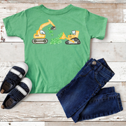 BULLDOZER WITH CLOVERS ST. PATRICK'S DAY TOP | KIDS SHIRT