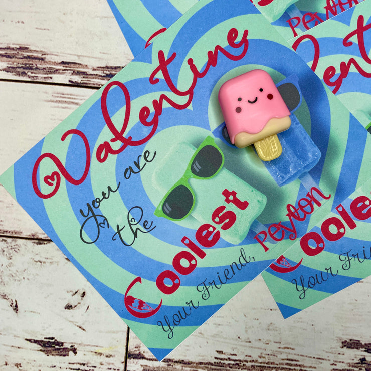KIDS VALENTINES - DIY Kit for Valentine You are the Coolest Exchange Cards