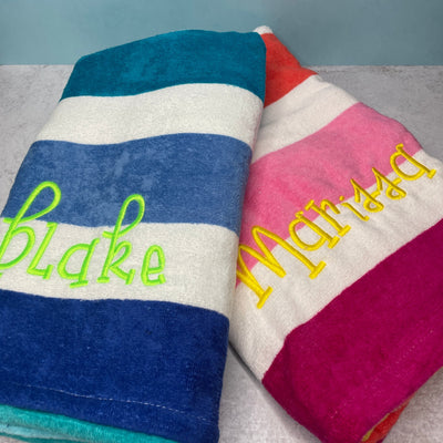 BEACH TOWEL EMBROIDERED WITH NAME