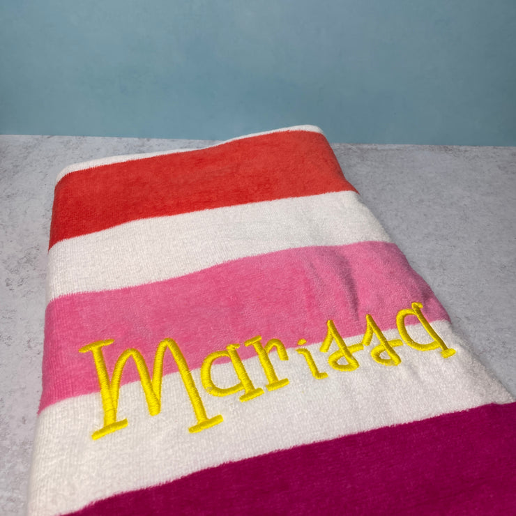 BEACH TOWEL EMBROIDERED WITH NAME