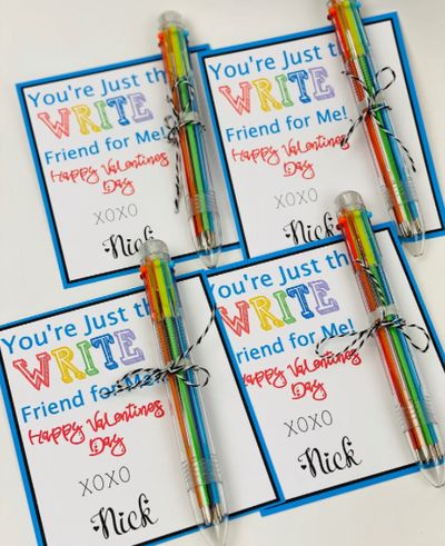 KIDS VALENTINES You are the WRITE Friend for Me Card DIY Kit