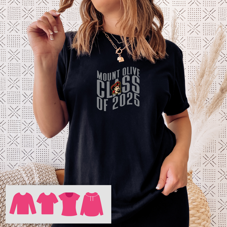 Mount Olive Class of 2025 Cotton Short Sleeve T-Shirt - Retro Design | Adult Shirt