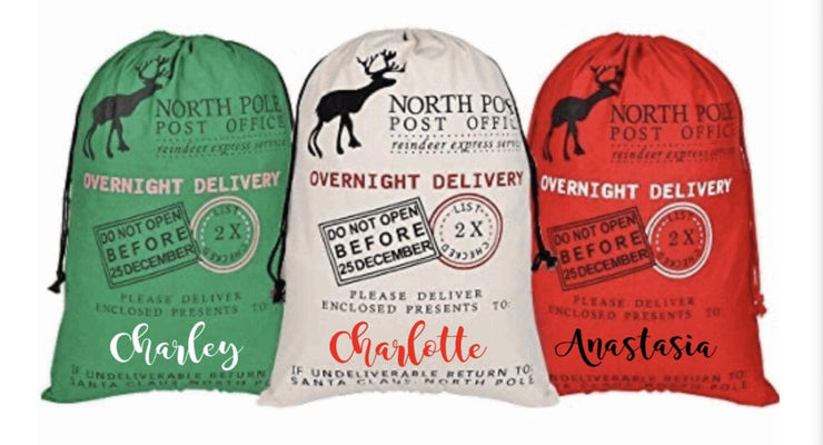 NORTH POLE Post Office Santa Gift Bag / Santa Sack