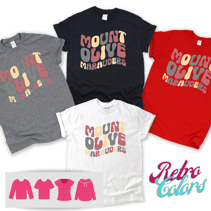 Mount Olive Marauders Retro and Groovy Vintage Colors  | Retro Apparel