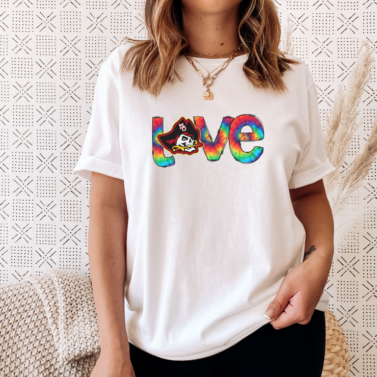 Marauder PRIDE "Love" Tie Dye T-Shirt | Mount Olive Marauder Fan | T-Shirt