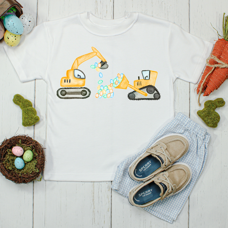 EASTER CONSTRUCTION EXCAVATOR AND DIGGER WITH EGGS | KIDS SHIRT