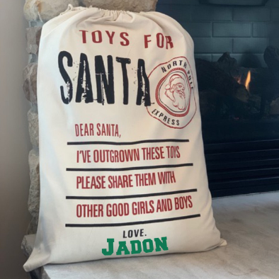TOYS FOR SANTA Gift Bag / Santa Gift Sack / Toy Bag