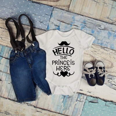 HELLO the Prince is Here - Baby / Baby Boy / Infant Shirt / Hello World / Welcome Baby Boy / Infant One piece