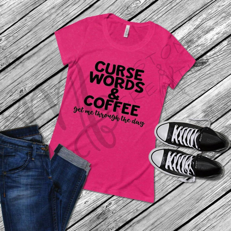 Curse Words and Coffee funny Women's T-Shirt - mom apparel - customizable saying on shirt