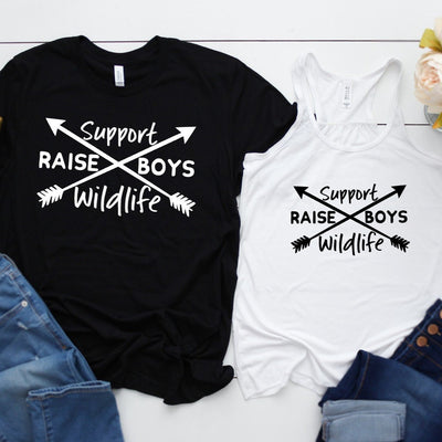 Support Wildlife RAISE BOYS - Boy Mother - Mother Apparel - Everyday Wear - Mother's Day Shirt  Shirt