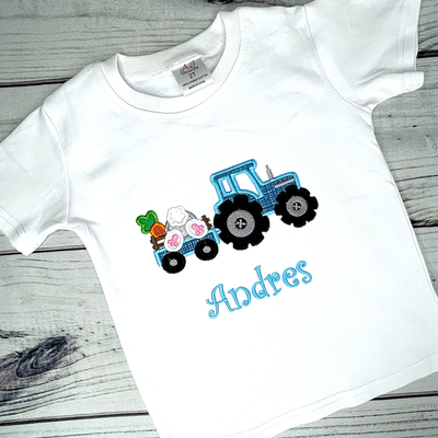 EASTER TRACTOR TRUCK WITH BUNNY AND CARROT SHIRT | BOY SHIRTS